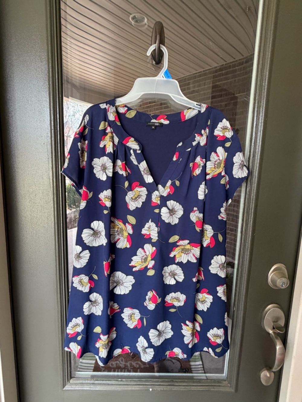 Papermoon Navy Floral V-Neck Top